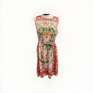 Johnny Was Cotton Midi Dress Size Small Boho Patchwork Cottagecore Floral